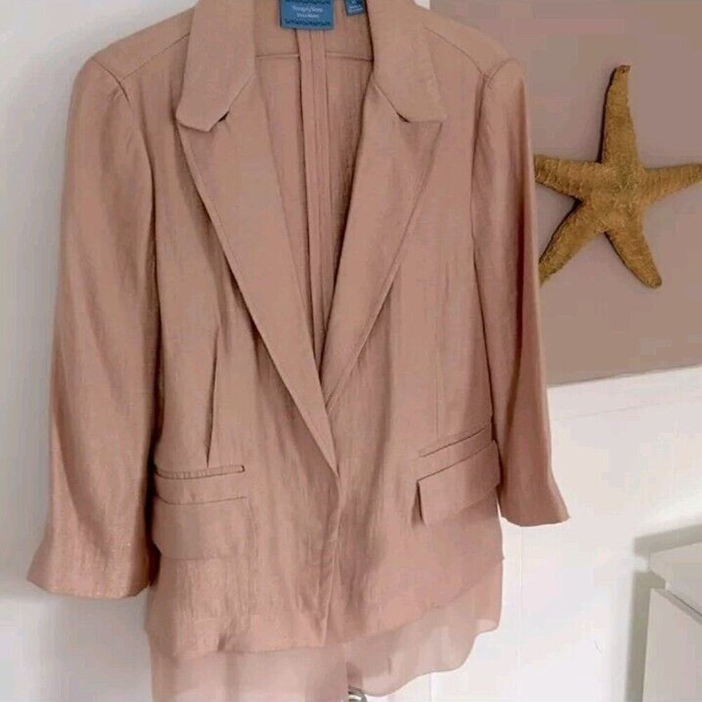 SIMPLY VERA VERA WANG | Blush Pink Chiffon Feminine Blazer Jacket Medium